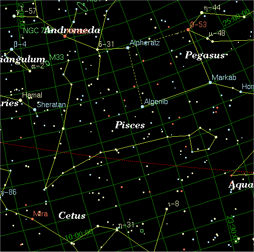 Pisces Image More constellations All graphics created with XEphem Software